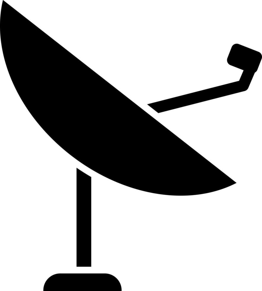 Satellite dish icon in black color. vector