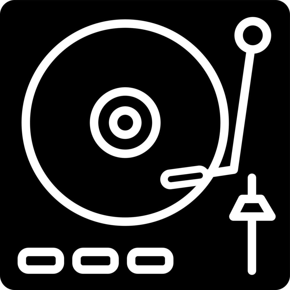 vinilo jugador icono en negro y blanco color. vector