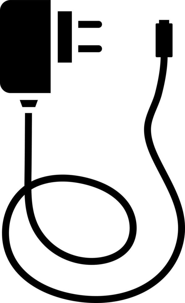 Charger icon in black color. vector