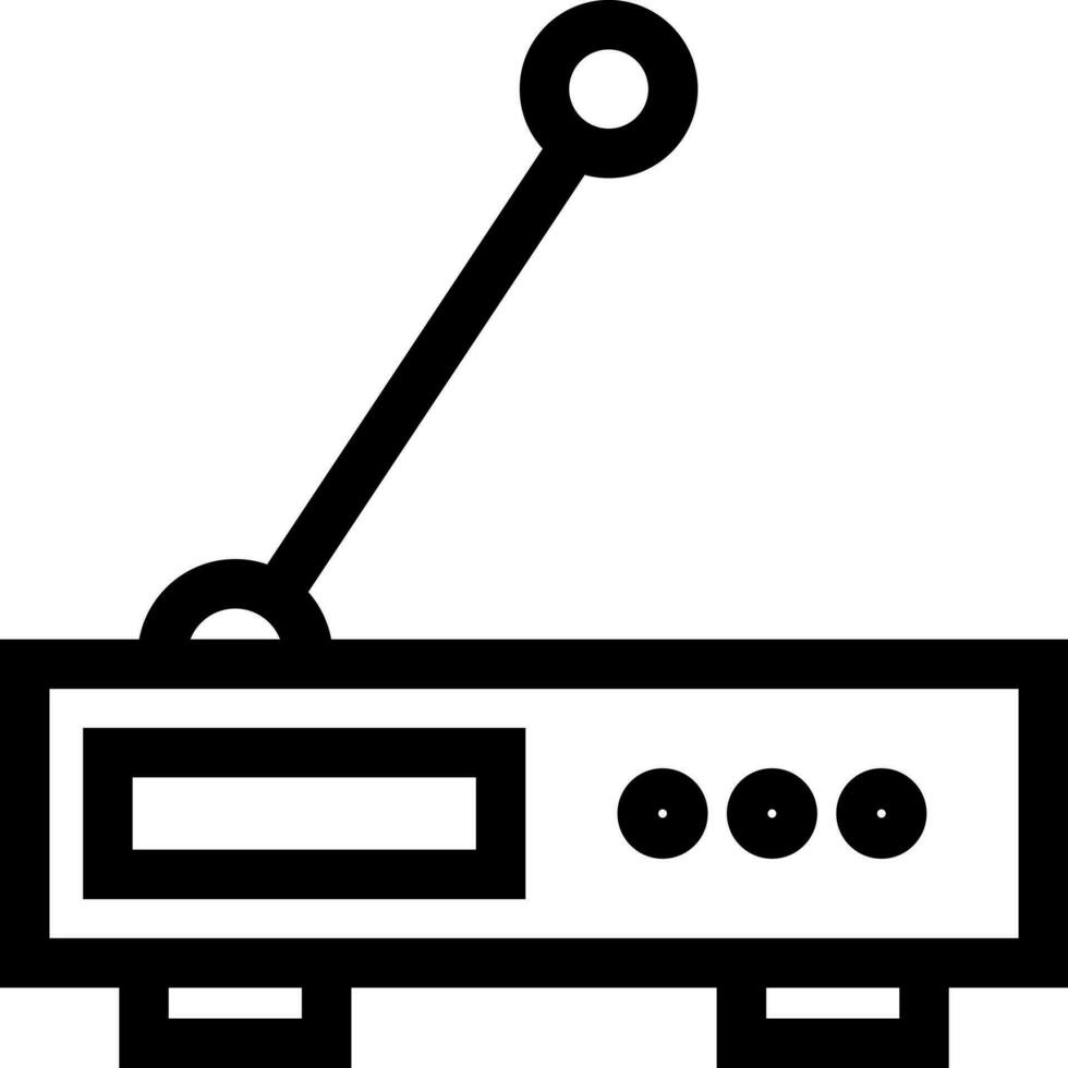 Black and White router icon in flat style. vector