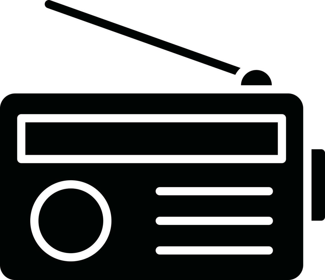 Illustration of radio glyph icon. vector
