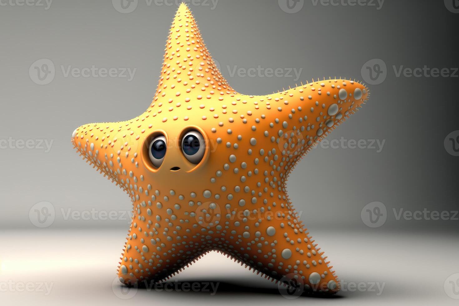 3D cute starfish cartoon. photo