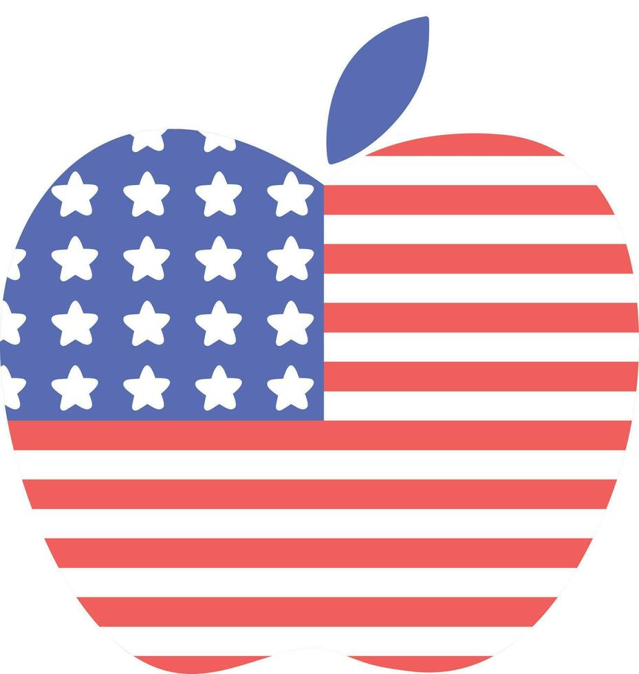 Apple Teacher 4th of july celebration freedom day vector