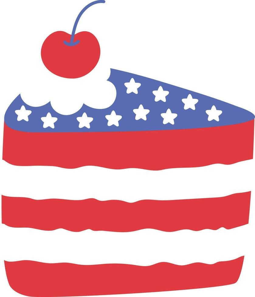 a piece of cake 4th of july celebration freedom day vector