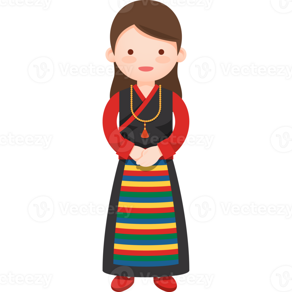 Girl in nepal national costume png