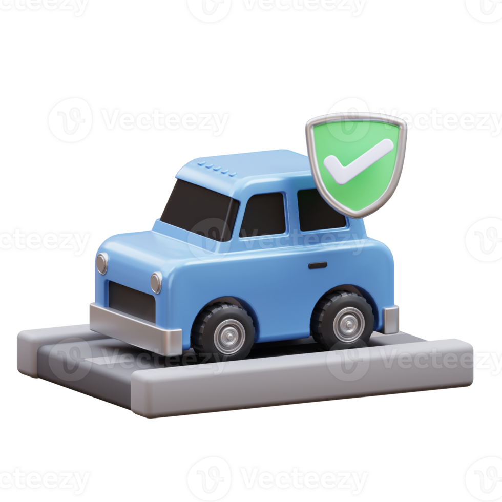 voiture Assurance 3d illustration png