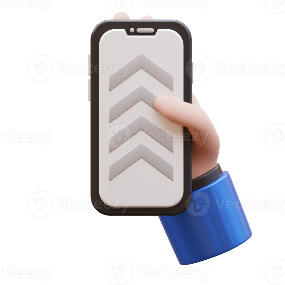 Hand Gesture Scrolling Up 3D Illustration png