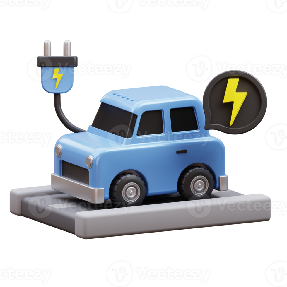 électrique voiture 3d illustration png