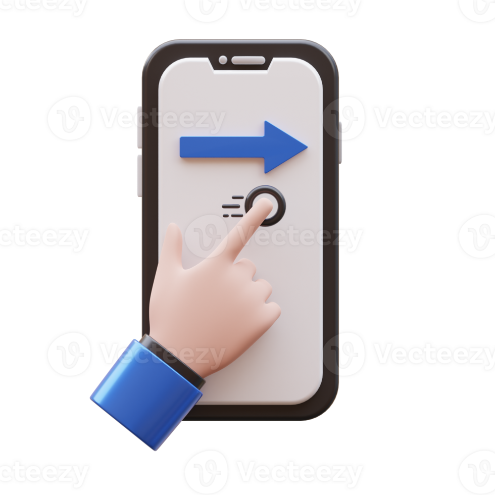 Hand Gesture Swipe Right 3D Illustration png