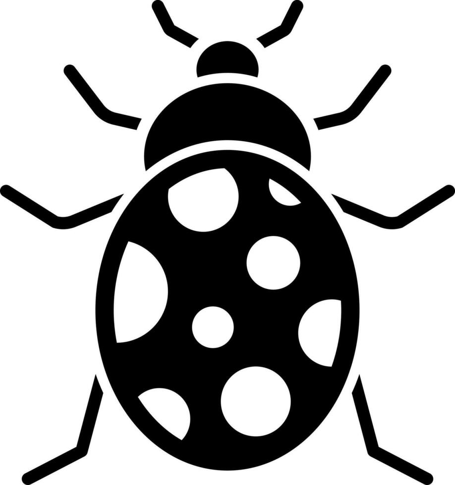 Black and White illustration of bug icon. vector