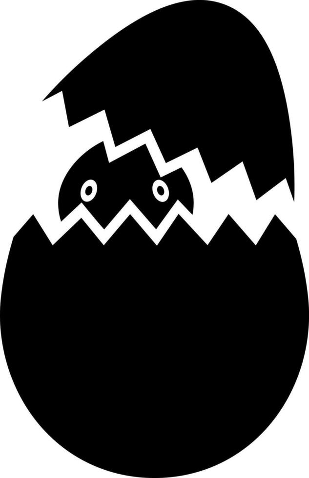 Chick broken egg glyph icon or symbol. vector