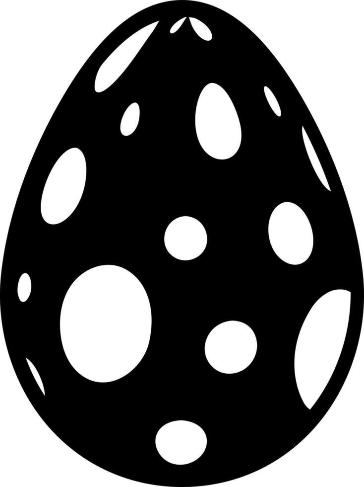 Polka dotted painted egg glyph icon in flat style. vector