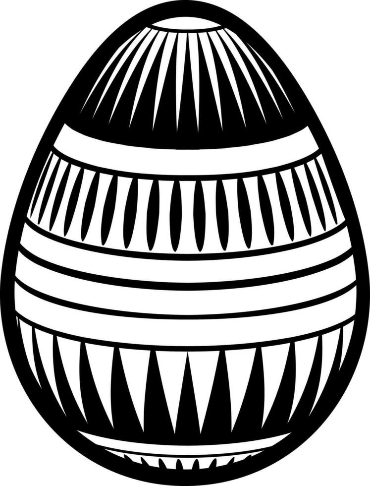 Easter egg glyph icon in Black and White color. vector