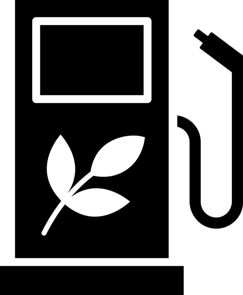 Bio petrol pump glyph icon. vector