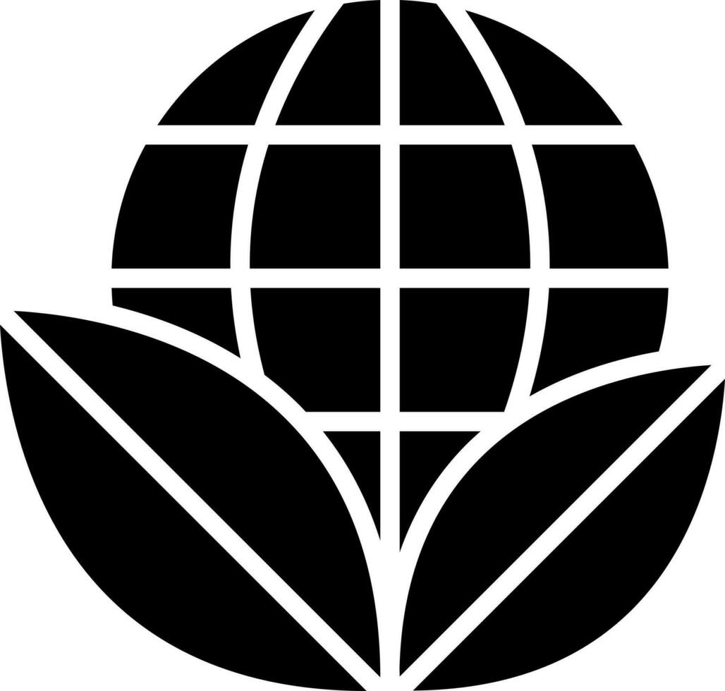 Black and White illustration of green earth concept. vector