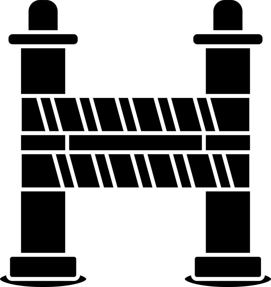Barricade icon or symbol in Black and White color. vector