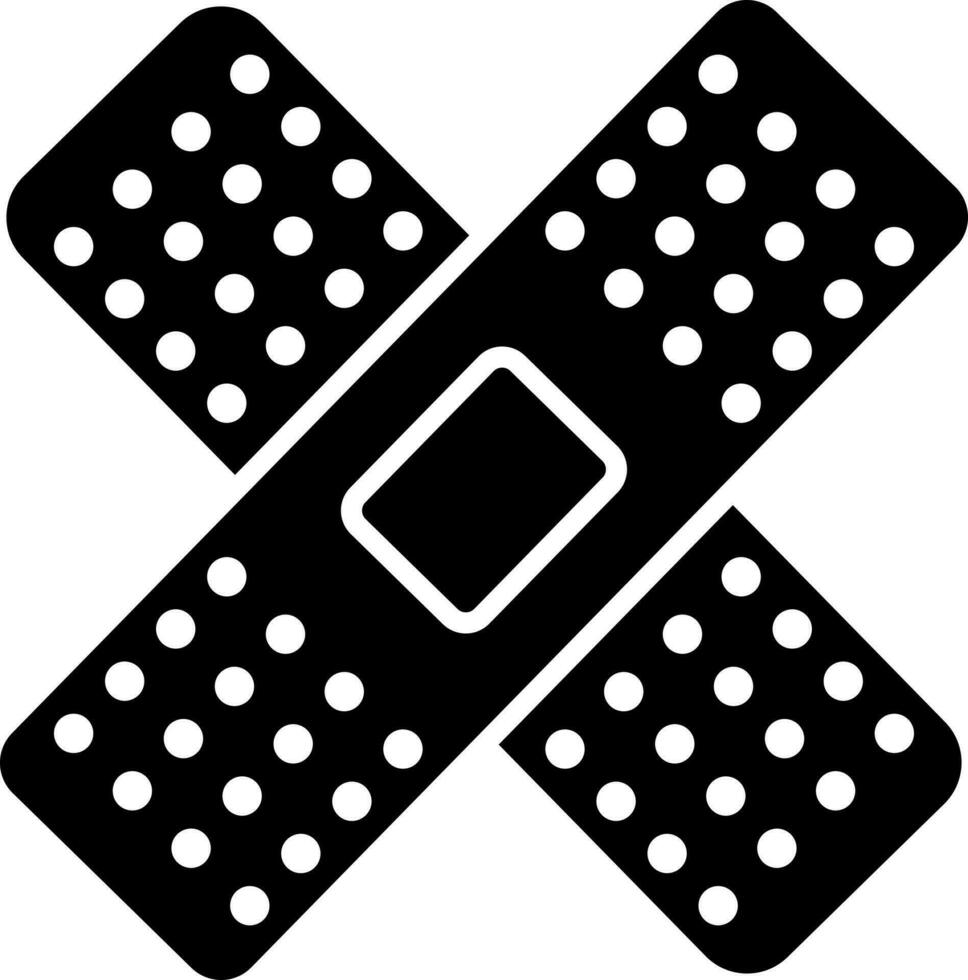 Black and White band aid in flat style. vector