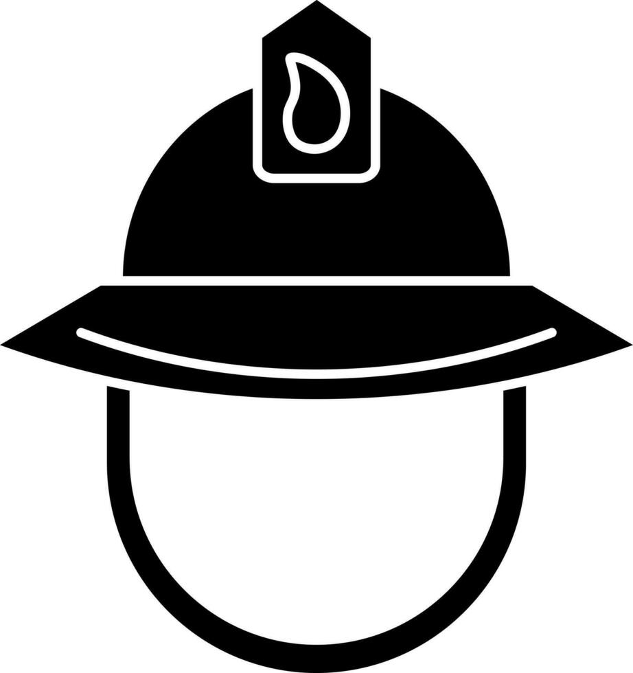 Isolated firefighter helmet icon in Black and White color. vector