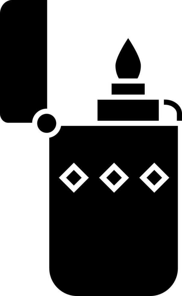 Black and White lighter icon in flat style. vector