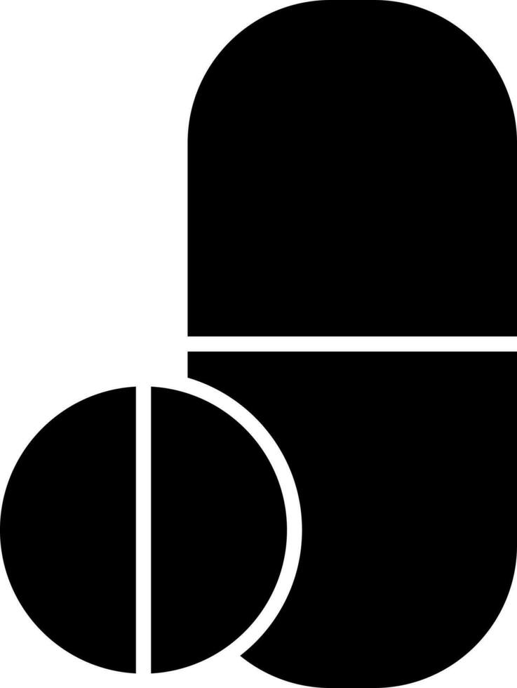 Black and White medicine icon in flat style. vector