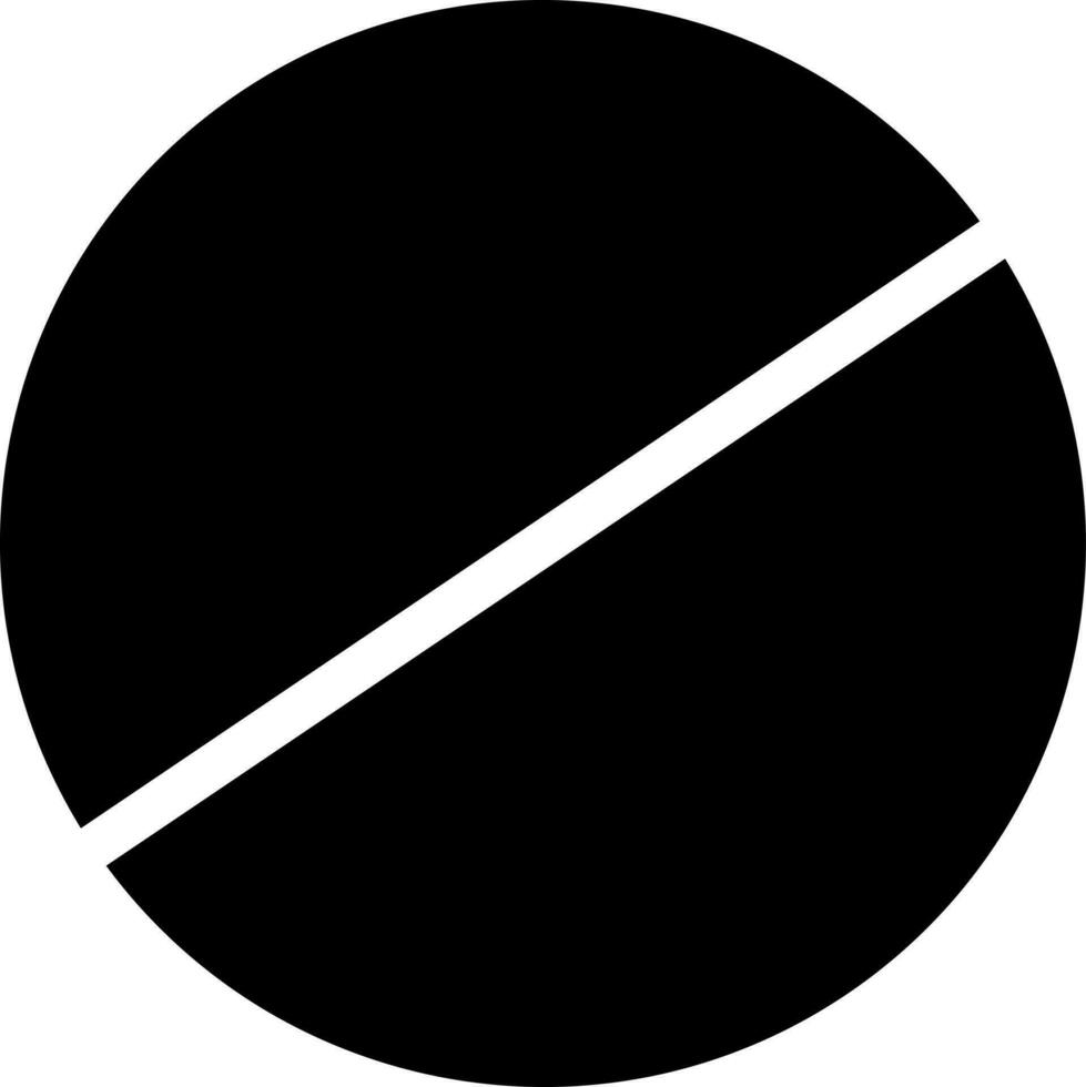 Black and White medicine pill icon in flat style. vector