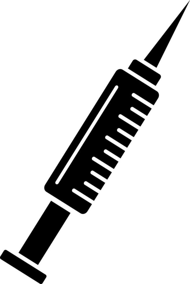 Black and White syringe icon or symbol. vector