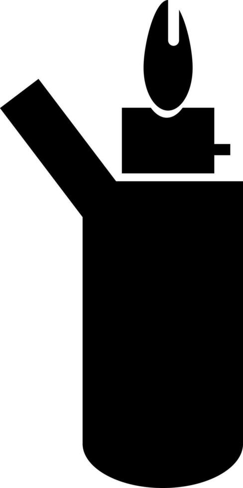 Black and White lighter icon in flat style. vector