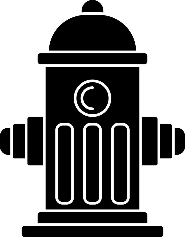 Black and White fire hydrant icon in flat style. vector