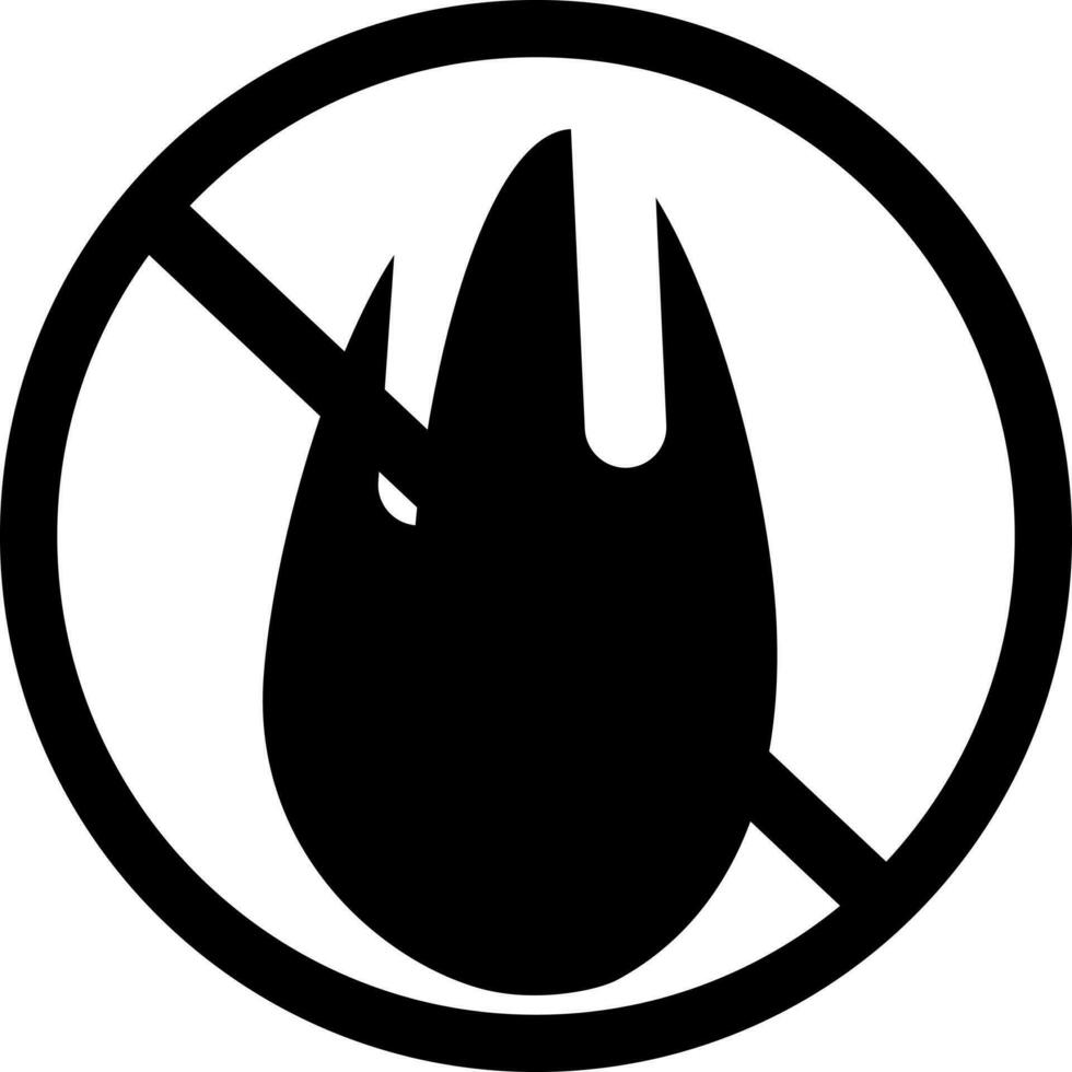 Fire restriction sign or symbol in Black and White color. vector