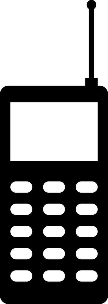 Black and White walkie talkie icon in flat style. vector