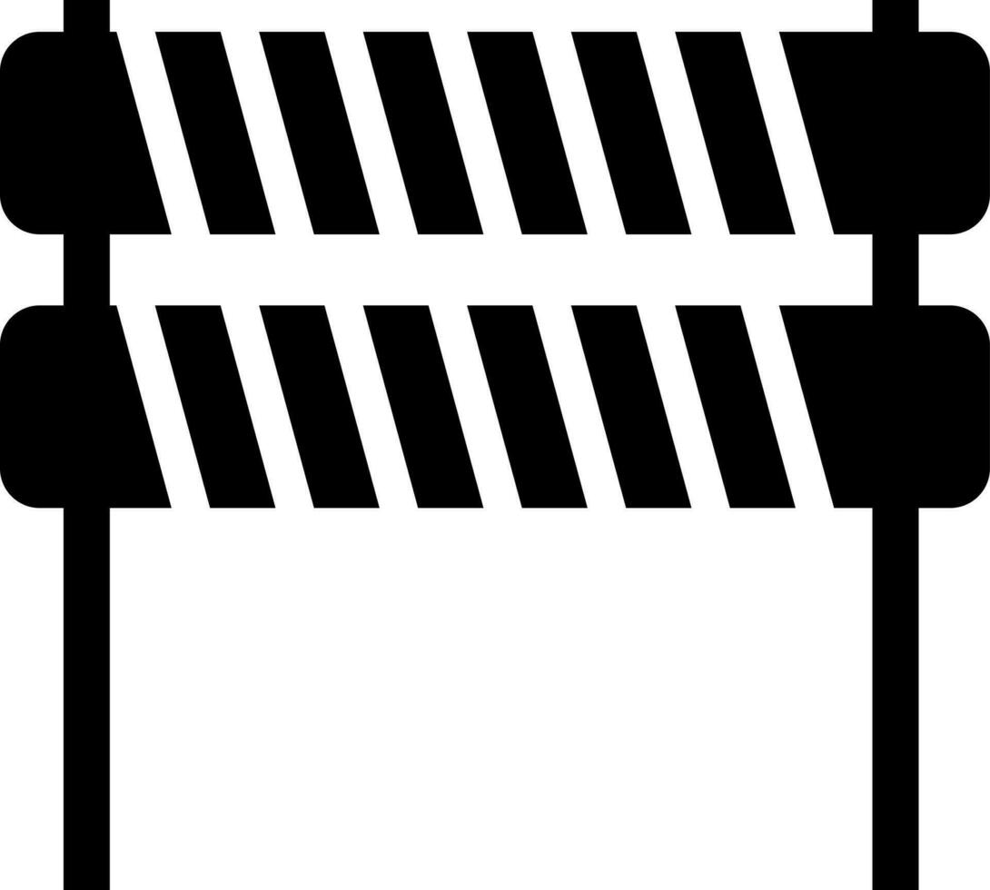 Barricade icon or symbol in Black and White color. vector