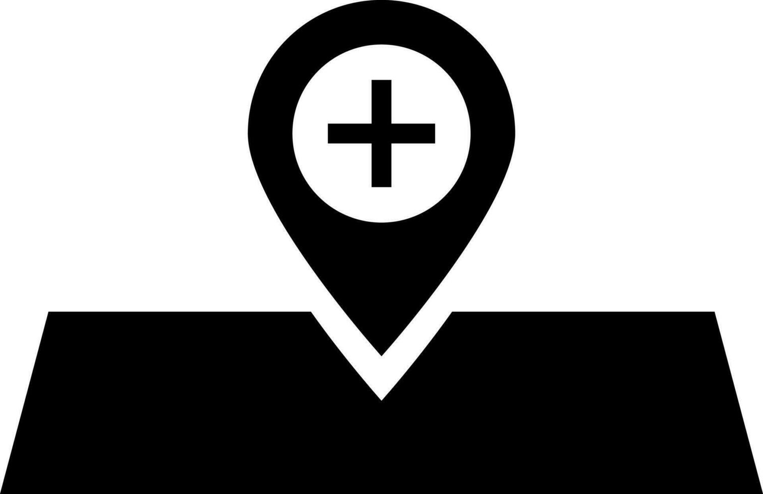 Illustration of hospital location pointer icon. vector