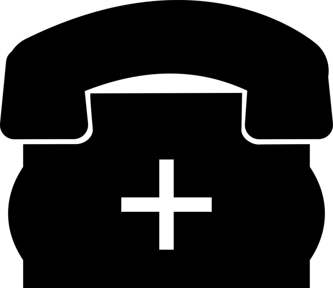 Emergency telephone icon in Black and White color. vector