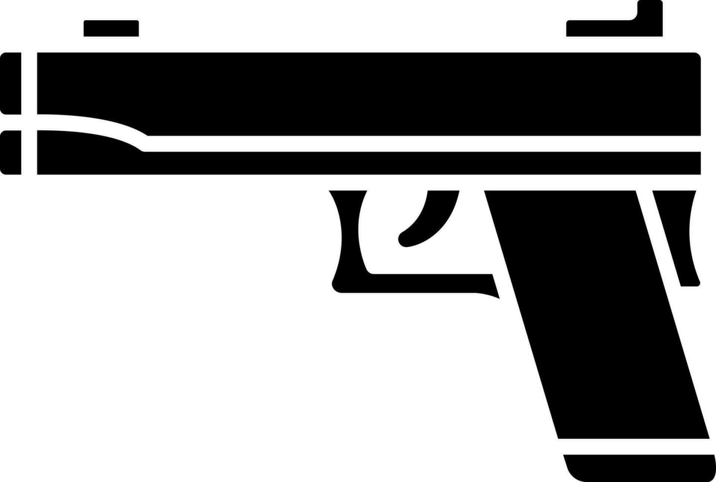 Glyph gun icon in flat style. vector
