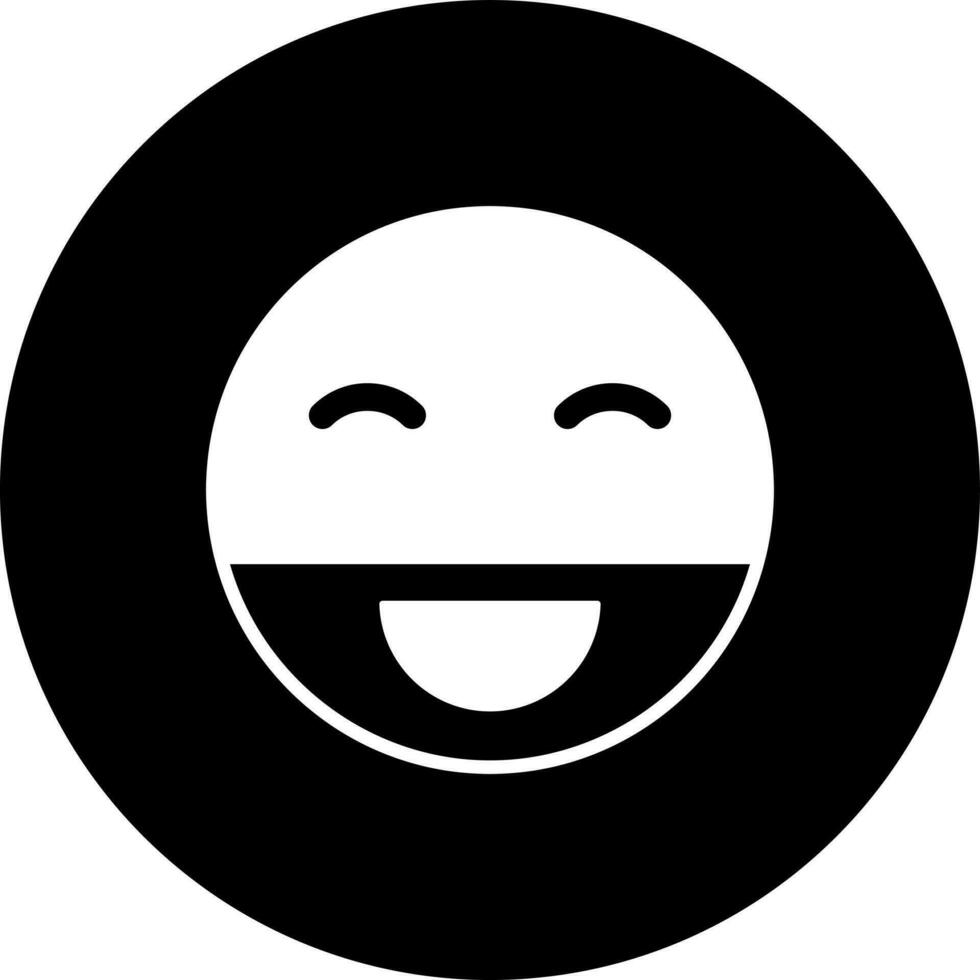 Bearded smiley emoji face icon in Black and White color. vector