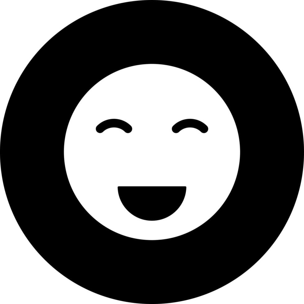 Illustration of laughing face emotion glyph icon. vector