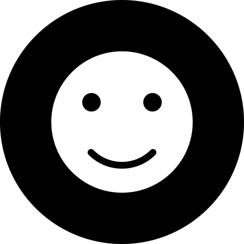 Illustration of smiley face emotion glyph icon. vector