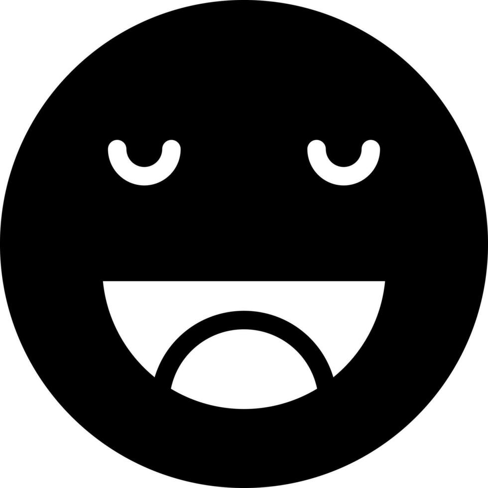 Arrogant emotion face character glyph icon or symbol. vector
