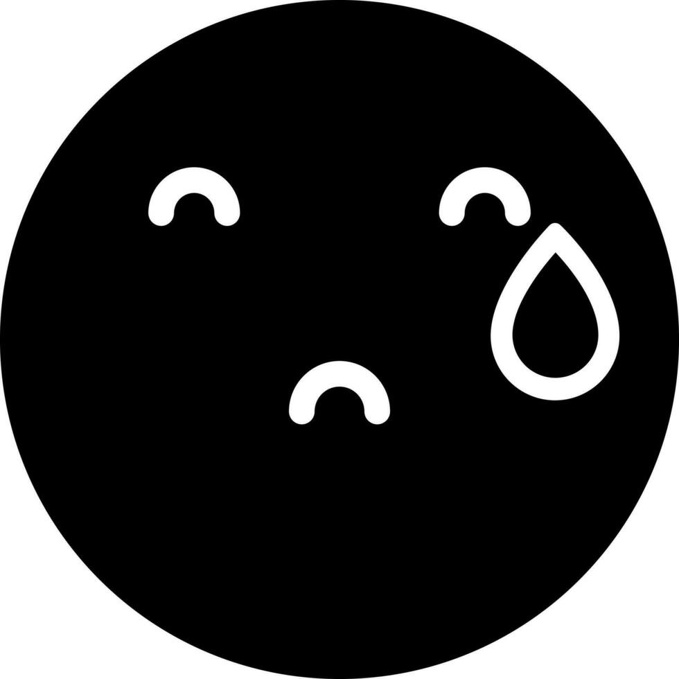 Sweating emoji character glyph icon in flat style. vector