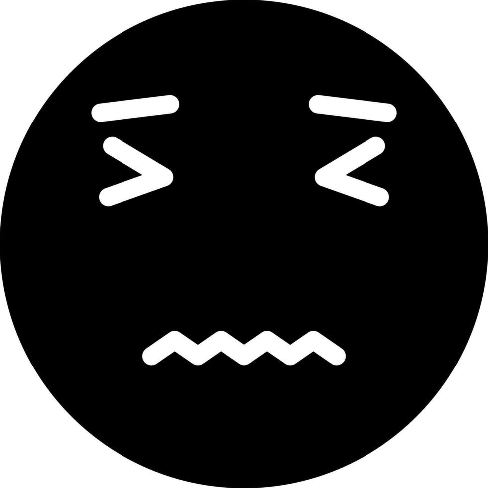 negro y blanco ilustración de asustado cara emoción icono. vector