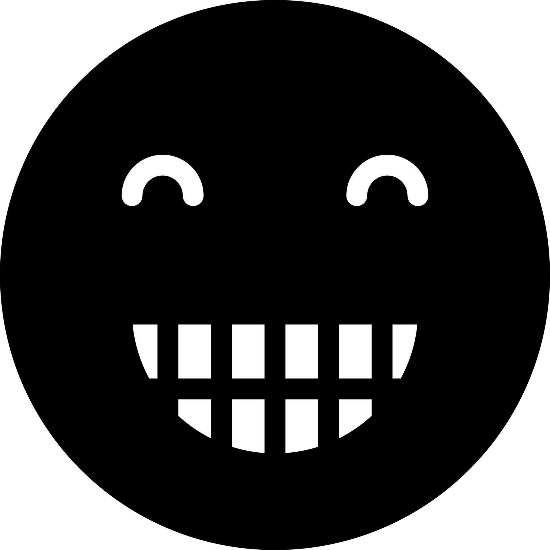Black and White illustration of smiley face with teeth emoji icon. 24253622 Vector Art at Vecteezy