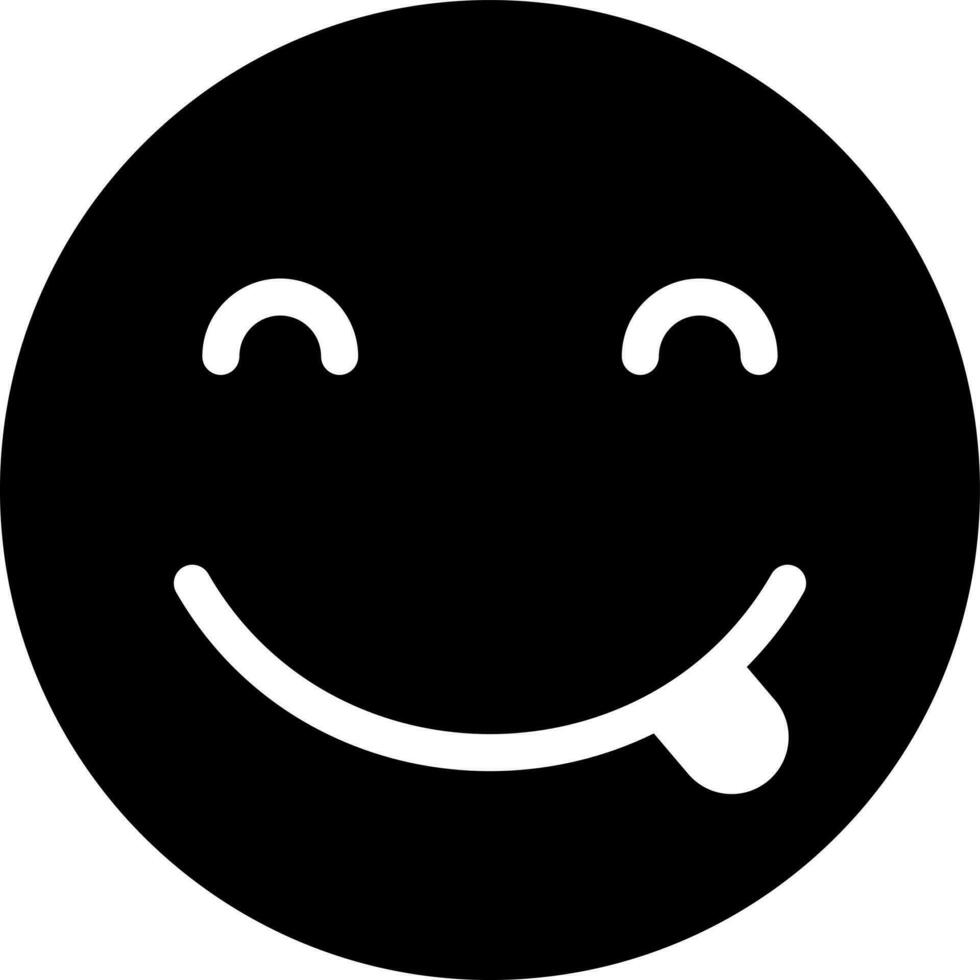 Sticking tongue out emoji character glyph icon or symbol. 24253626