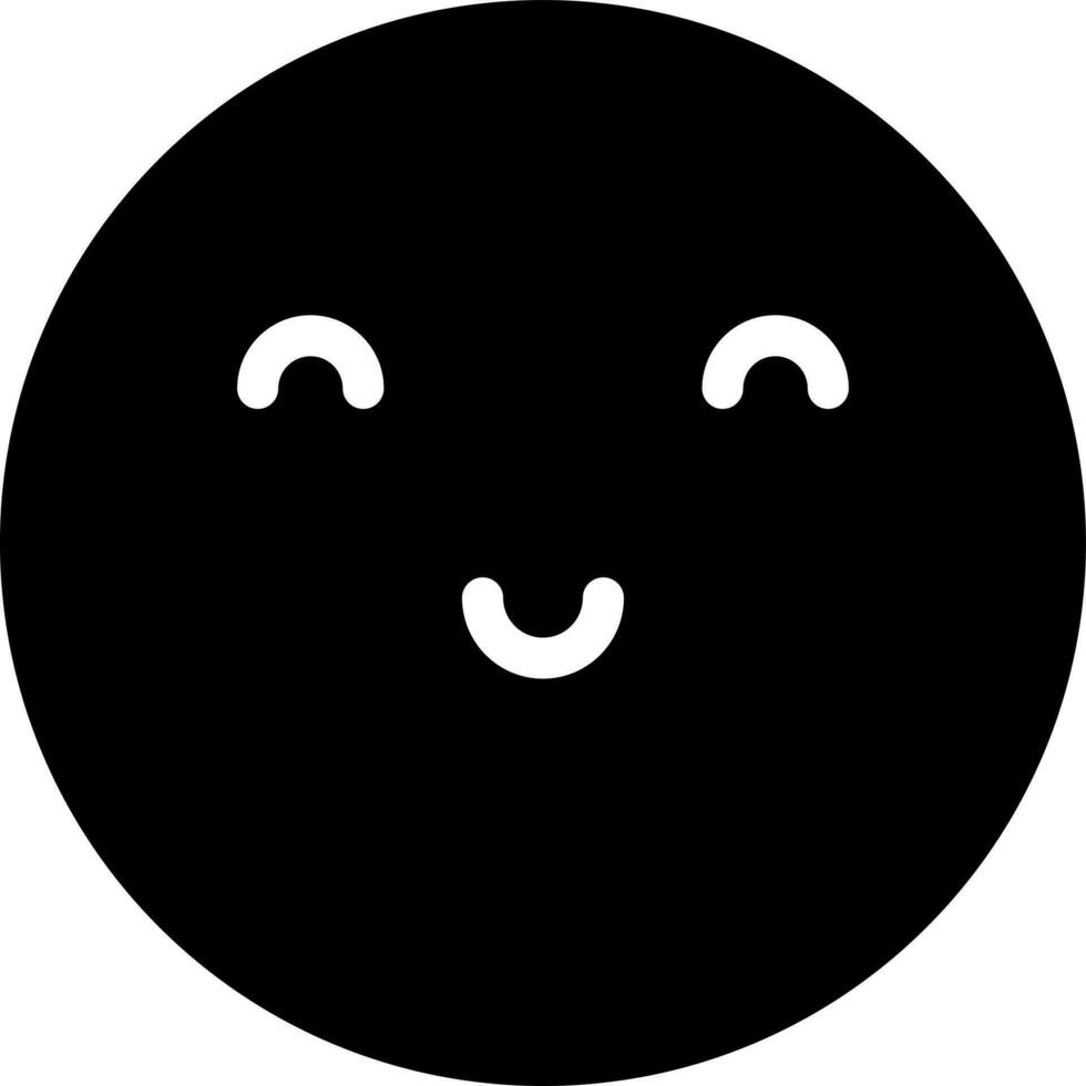 Cute emoji face icon in Black and White color. vector