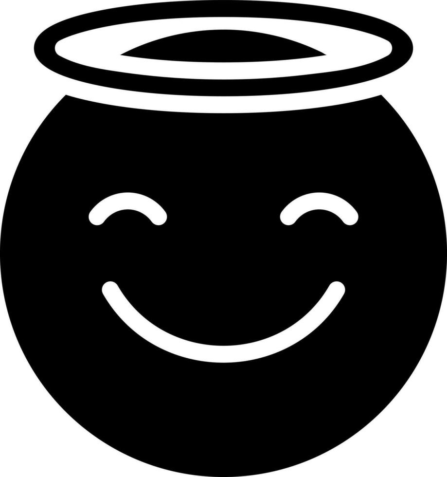 Illustration of drunk or dizzy emoji face glyph icon. vector