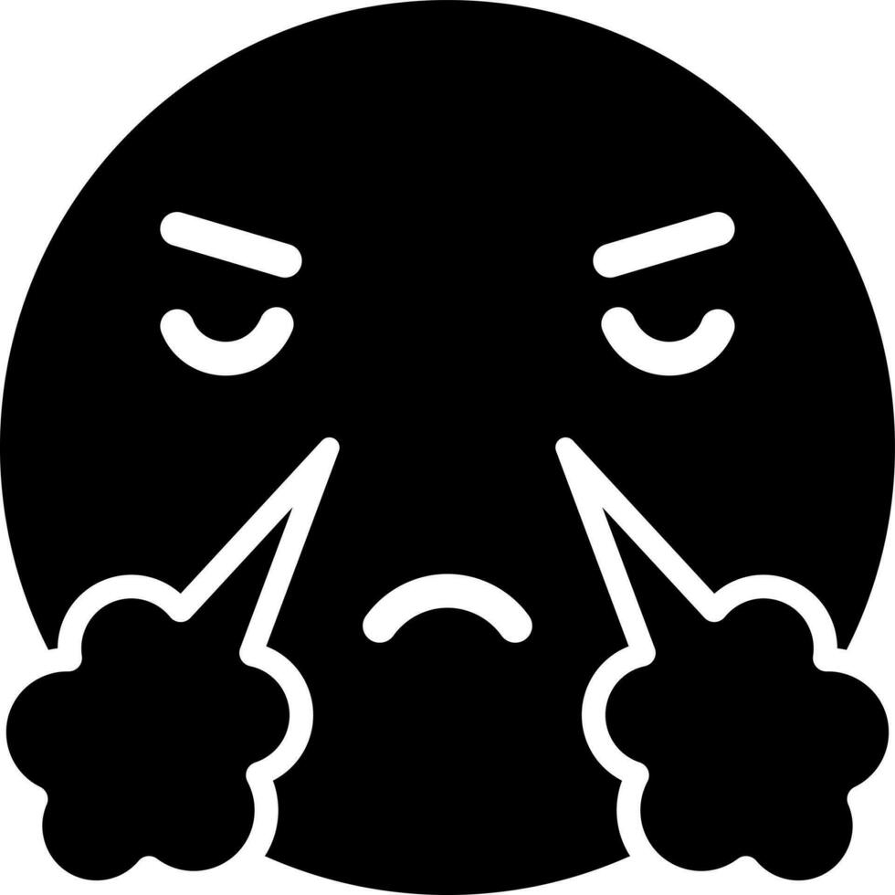 Vector illustration of steam nose emotion face character.