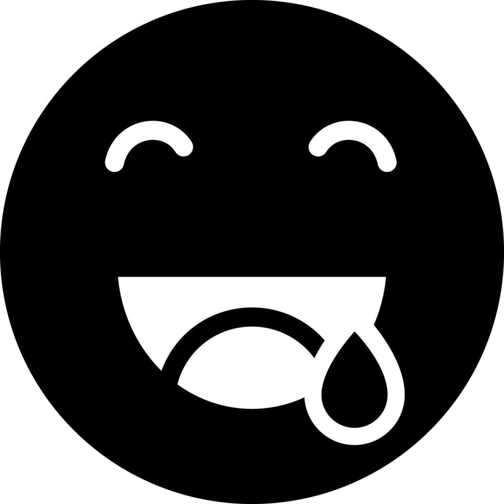 Vector illustration of crying emoji face character icon.