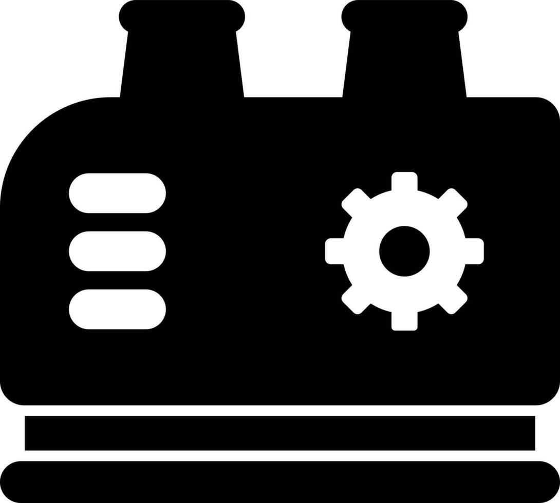 Black and White illustration of generator icon. vector