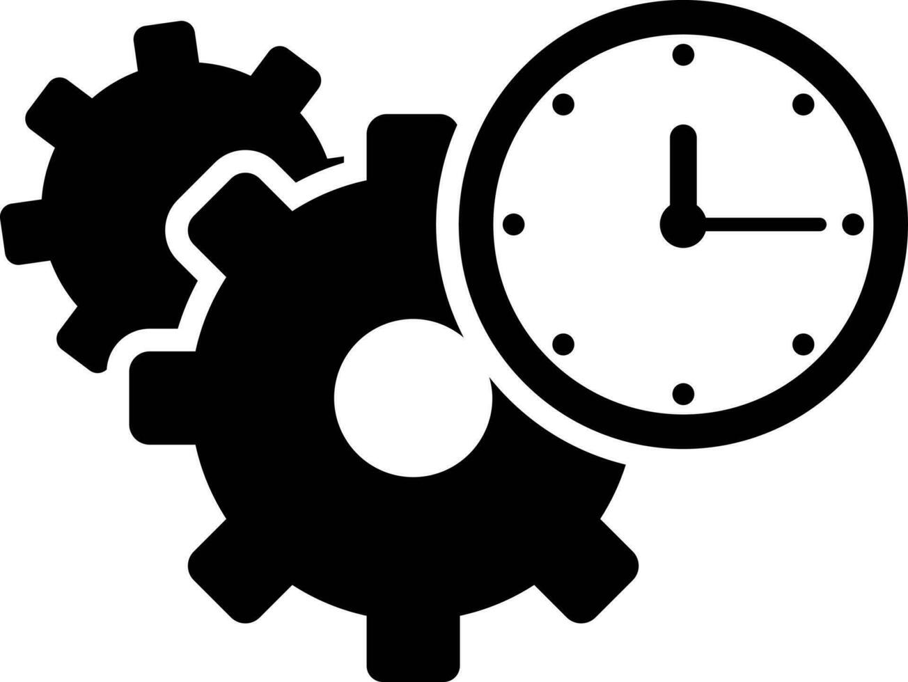 Time management icon in Black and White color. vector