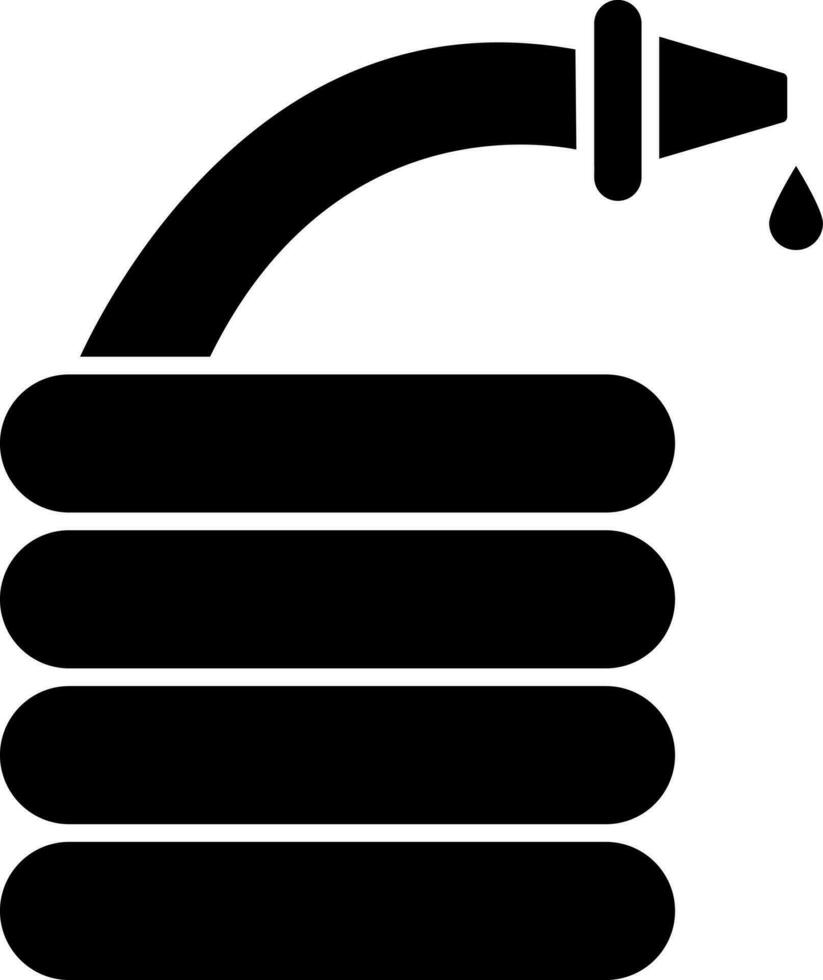 Illustration of black water hose icon. vector