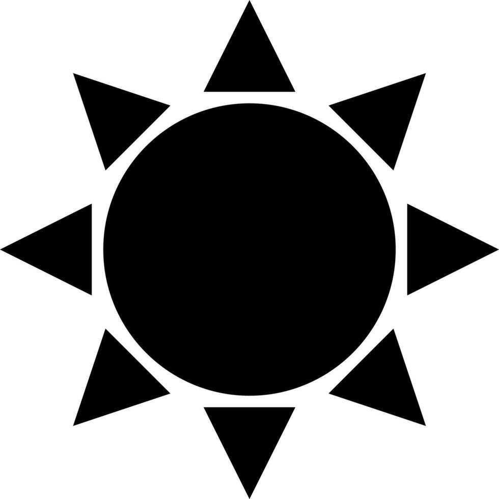 Illustration of black sun icon on white background. vector
